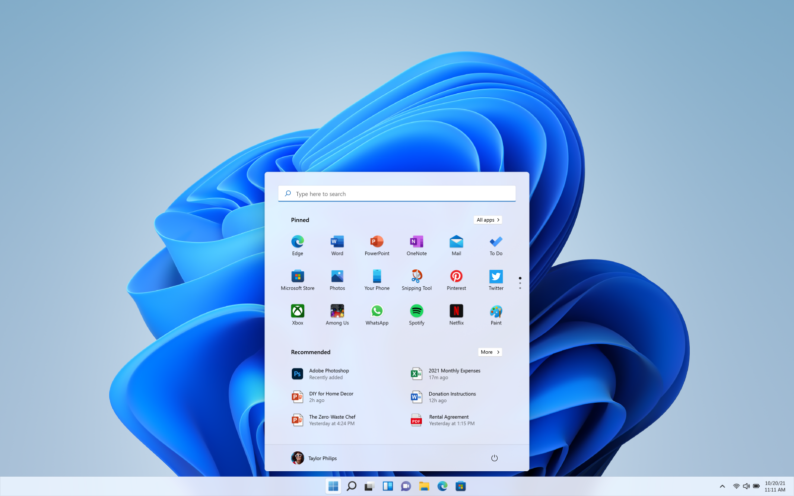 menu windows 11